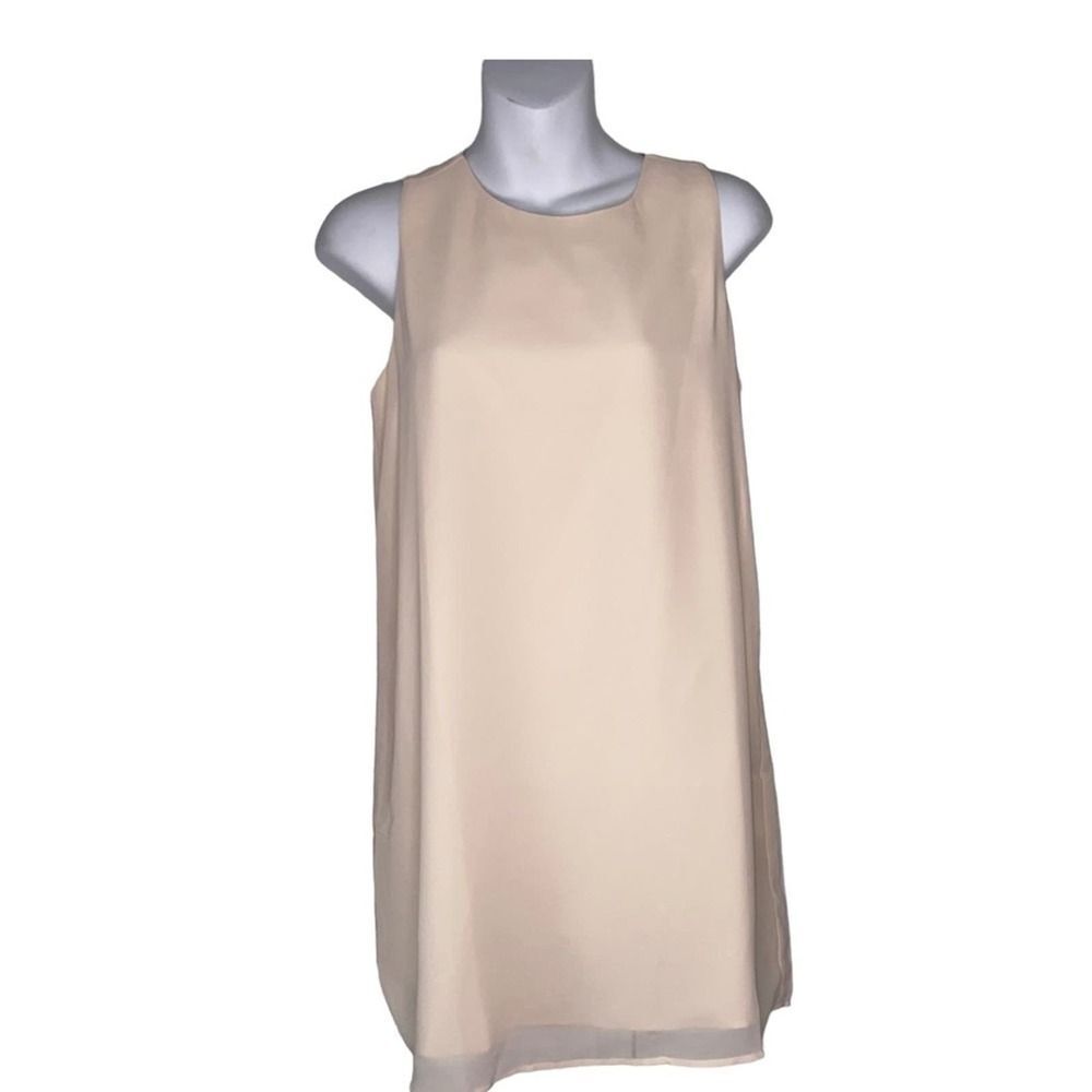 Naked Zebra Sleeveless Shift Mini Dress Cream Color Size Small !